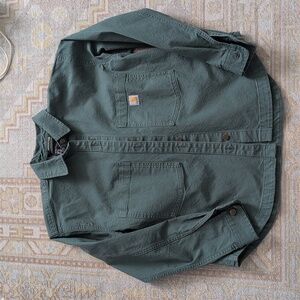 Carhartt Rugged Flex Loose Fit Heavyweight Duck Overshirt in Frosted Balsam